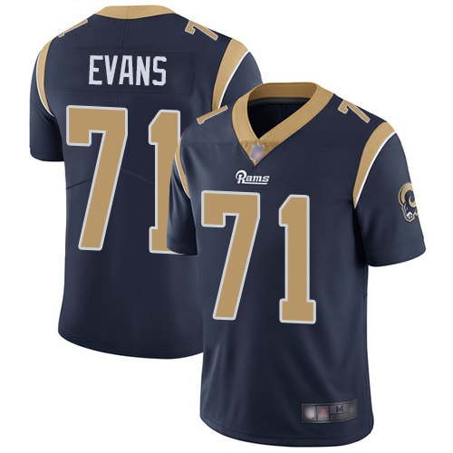 Los Angeles Rams Limited Navy Blue Men Bobby Evans Home Jersey NFL Football #71 Vapor Untouchable